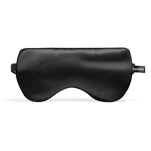 ASUTRA Silk Eye Pillow for Sleep, Black | Filled w/Lavender & Flax Seeds | Weighted | Meditation & Light Blocking Blindfold