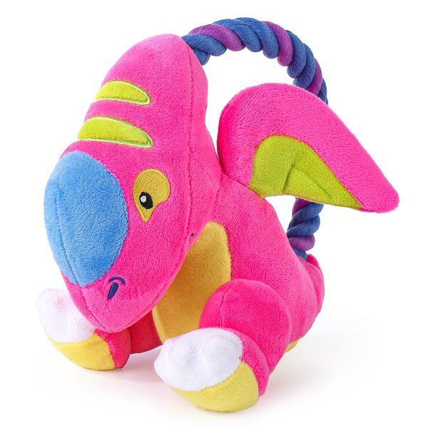 Emorefun Squeaky Dog Toys, Plush Dog Toy, Animals Shape Dog Chew Toy with Rope Loop,Tug-of-war Dog Toy,Stuffed Interactive Dog Toys