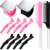 14 Pcs Hair Braiding Tool 2 Pieces Magnetic Pin Wristbandand 4 Pcs Braiding Comb for Parting with 8 Pcs Wide Teeth Alligator Sectioning Hair Clip for Hair Braid Tool Braid Maker (Black, Pink)