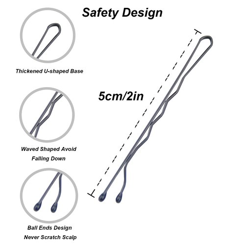 AKIRO 100 PCS 2Inches Hair Pins Kit, Bobby Pins Black, Hair Pins for Women Girls, Great for All Hair Types, Secure Hold Bobby Pins with Store Box