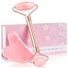 ZS ZESHIN Jade Roller & GuaSha Set-Facial Beauty Roller Skin Care Tools, Rose Quartz Massager for Face, Eyes, Neck, Body to Relieve Wrinkles,Fine Line and Eyepuffiness