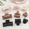 CHANDAT 3 Style Hair Claw Clips 9 pcs Medium Claw Clips Hair Clips for Women Rectangle Claw Clips for Thick Hair Square Hair Clips for Thin Hair Accessories for Women - Brown