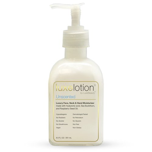 Luxe Beauty: Unscented Luxury Lotion - Anti-Aging Hand & Body Lotion with Hyaluronic Acid - Moisturizing, Lightweight, Non-Greasy Formula for Silky Smooth Skin - Gentle Hand Cream & Body Moisturizer