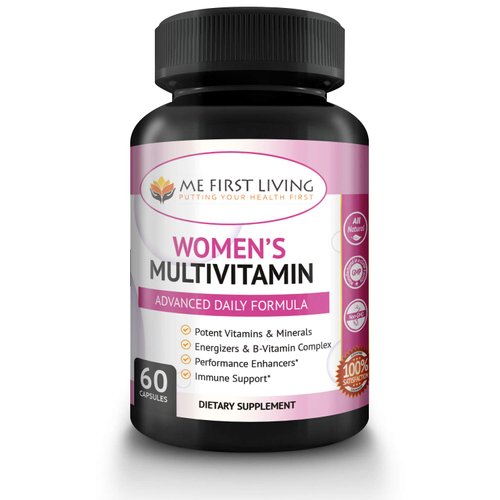 Me First Living Women's Daily Multivitamin/Multimineral with Vitamins and Minerals, Green Tea, Magnesium, Biotin, Zinc, Calcium, Antioxidant for Women, Heart & Breast Health - 60 Multivitamins