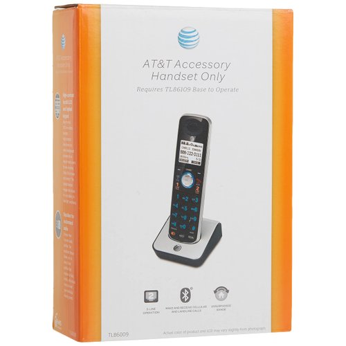 AT&T TL86009 Accessory Cordless Handset, Black/Silver | Requires an AT&T TL86109 Expandable Phone System to Operate