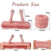 SuPoo 3pcs Snail Face Wash Headband and Wristband Set Pink Funny Makeup Headband Puffy Skincare Spa Head Bands Cute Wrist Towels Hair Band for Washing Face Hair Wrap Hair Accessory