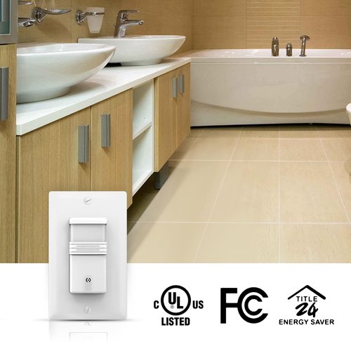 ECOELER Motion Sensor Light Switch, Occupancy & Vacancy Model Motion Activated Wall Switch, Neutral Wire Required, Single Pole for Indoor, Wall Plate Included, UL Listed FCC Approval
