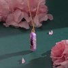 VIBILIA Healing Crystal Necklace Wire Wrapped Natural Amethyst Stone Point Pendant Necklace Hexagonal Reiki Spiritual Quartz Gemstone Stone Jewelry for Women Men