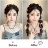 auwiyd 2 PCS Synthetic Braided Ponytails Hair Extensions Pink and Black Braid Wig with Elastic Hair Band Hairpieces for Women Girls DIY Natural Black Soft Synthetic Double Ponytail