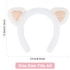 WHAVEL 2 Pcs Cat Ears Headband, Plush Animal Ears Face Wash Costume for Cosplay Party, Halloween (White, Pink)