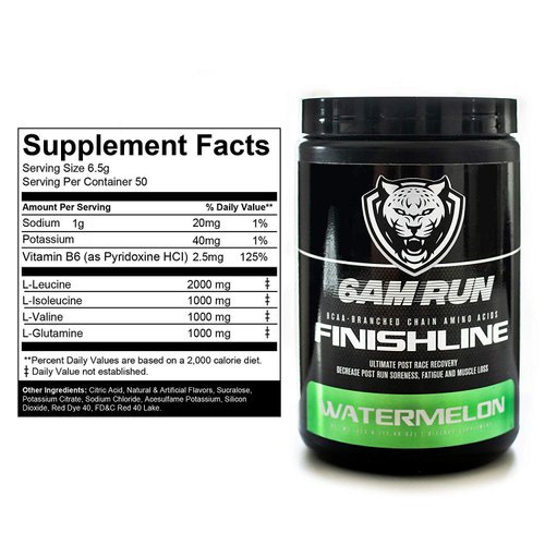 6AM Run | Finishline | BCAA Powder Amino Energy | Post Run Recovery Drink | Branch Chain Amino Acids Powder | Heal and Recovery Powder | Keto Post Workout Powder | Watermelon BCAA Powder | 50 Scoops