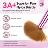 Saviland Acrylic Nail Brushes for Beginners: 3PCS Acrylic Nail Brush Set Size 14 10 6 Nail Brushes for Acrylic Application Pink Handle Acrylic Powder Brush Sturdy Kolinsky Hair Brush Nail Art Kit
