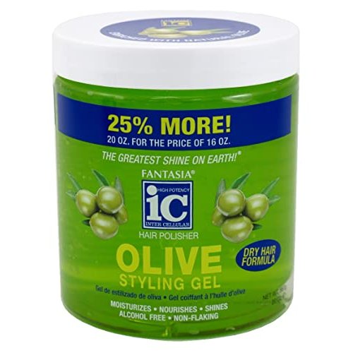 Fantasia Gel Bonus Olive Oil Dry Hair Formula Styling Gel, 20 Ounce