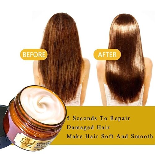 2 Pcs 120ml PURC Hair treatment Magical Hair Mask Advanced Molecular 5 Seconds Repairs Damage Hair Root Hair Tonic Keratin Hair & Scalp Treatment Hair Conditioner suitable for Dry & Damaged Hair