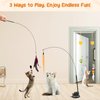 Depets Cat Wand Toy, 15 Pcs Interactive Cat Feather Toys, Cat Teaser Toy for Indoor Cats Self Play, 2 Play Modes Cat Toys Wand, Reusable Suction Cup Cat Toys for Indoor Cats Kittens Play Exercise
