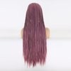BTWTRY Purple Braided Wig Micro Braided Hair Synthetic Lace Front Wigs for Black Women Heat Resistant Fiber Hair Lavender Box Braids Wig African American Hair (24inch, Purple)