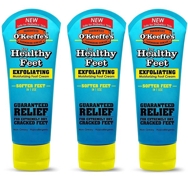 O'Keeffe's Healthy Feet, Exfoliating Foot Cream, 3 oz. Tube - 3 Pack