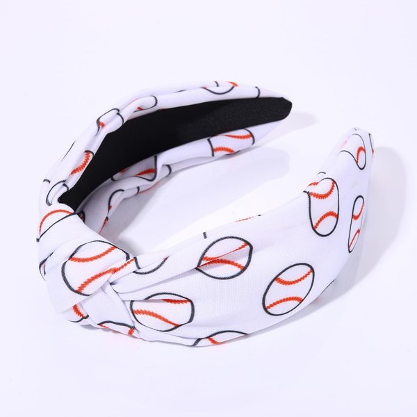 ZITULRY Knotted Headbands for Women Basketball Football Baseball Printed Wide Top Knot Headband Sport Hairband Party Game Hair Accessories Funny Gifts for Women Girls