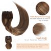Goulus Clip in Hair Extensions Real Human Hair 120g 8pcs Silky Straight Hair Extensions Clip in Human Hair Chocolate Brown Mixed Caramel Blonde Double Weft Thick Hair Extensions Clip Ins(4/27/4,20）