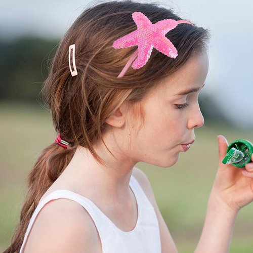 Star Headband Laser Star Glitter Hair Band Starfish Sequin Hair Accessories Girls Women Birthday Seaside Pool Party (Laser Pink)