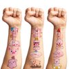 Cute Pig Temporary Tattoos Stickers Themed Barnyard Birthday Party Decorations Supplies Favors Decor 85 PCS Funny Pink Little Piggy Farm Animals Tattoo Gifts For Kids Boys Girls School Prizes Carnival