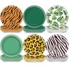 60Pcs Jungle Safari Party Paper Plates for Wild Animal Party Decorations 7In Zoo Animal Dessert Plates Disposable Tableware Dinnerware Set for Baby Shower Birthday Safari Themed Party Supplies