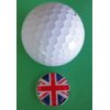 FunMarkers British Flag Golf Ball Marker - Exceptional Detailing Metal Ball Marker with Magnetic Hat Clip - Valuable Gift Set for Golfer Lovers