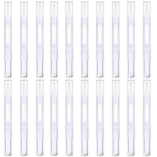 AyeVision SUEIANNMN 20Pcs Transparent Twist Pens,3ml Nail Twist Pens Empty Transparent Nail Oil Pen with Brush Empty Cuticle Oil Pen Cosmetic Container Pen for Lip Gloss Eyelash Growth Liquid