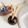 HOME INFINIX ECO-Friendly Coconut Shell Toothbrush Holder - Handmade Natural Bathroom Organizer Toothpaste Holder for Electric Toothbrushes, Razors, Pens - Sustainable for Bathroom Home & Office