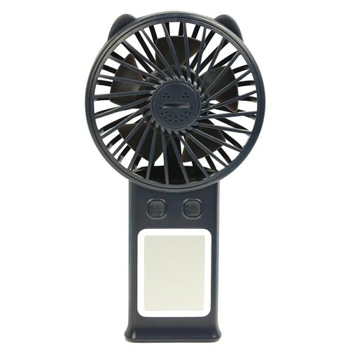 Small Fan with LED & Mirror Deep Navy Blue