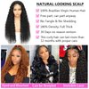 GYAJEP 13x6 Water Wave Lace Front Wigs Human Hair 180% Density HD Lace Frontal Wigs Human Hair Pre Plucked with Baby Hair Wet and Wavy Wigs Human Hair Natural Color 28 inch