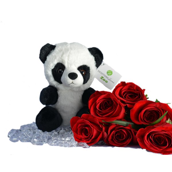 Baby Panda Plush Toy | Super Soft Panda Stuffed Animal | Cute Plushies for Kids' Bedroom or Playroom | 7.5-in Stuffed Animals for Girls and Boys | Panda Bear Stuffed Animal Toys by Exceptional Home