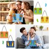 Lunmon 24 Sets Father's Day Craft Kit for Kids Bulk Religious Father's Day Footprint Craft Kit with Black Rope Father's Day Footprint Craft Kit DIY for Father's Day Sunday School Family Activity