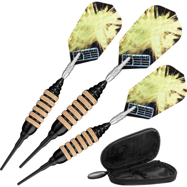 Viper Spinning Bee Soft Tip Darts with Casemaster Storage/Travel Case, Black, 16 Grams