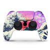 ZOOMHITSKINS Compatible with PS5 Controller Skin, Vinyl for Durable & Fit, Big Wave off Kanagawa Hokusai Japan Art Tsunami Ocean Sun, Easy to Use, Bubble-free, Precisely Cut