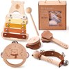 EERKEOD Musical Instruments for Toddlers Montessori Wooden Toys Percussion Musical Instruments with Xylophone Musical Set for Girls Boys Kids Preschool Educational Musical Toys for Kids