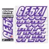 Stiffie Techtron White/Purple 3" Alpha-Numeric Registration Identification Numbers Stickers Decals for Boats & Personal Watercraft