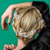10pcs Crystal Flower Bridal Hair Clips for Women Girls Rhinestone Wedding Hair Clips For Brides Jewelry Barrette for Brides