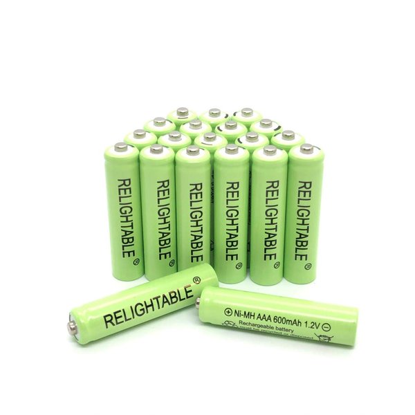 Solar Light AAA Ni-Mh 600mAh Rechargable Batteries D (Pack of 20)
