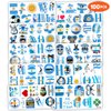 100 PCS Argentina Soccer Flag Temporary Tattoos Themed Birthday Party Decorations Supplies Decor Favors Football Blue Argentinian Tattoo Stickers Gifts For Game Boys Girls Class School Prizes Carnival