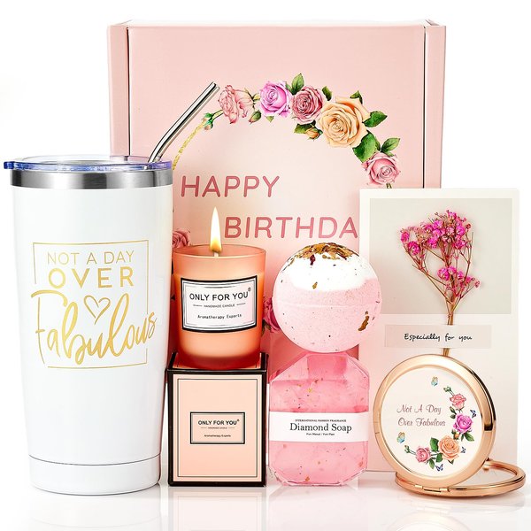 Happy Birthday Gifts for Women, Relaxing Spa Gifts Box Basket for Women Mom Sister Her Best Friend, Unique Gifts for Women Who Have Everything