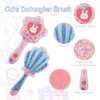 2Pcs Girls Wet Hair Brush, Cute Detangler Brush, Kids Wet-Brush No Pain Soft for All Hair Types Hair Curly Through Tangles Boys Hair Brush(Rabbit & Shell Pattern, with 10Pcs Cartoon Hair Ties)