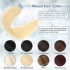 Tape in Hair Extensions Human Hair 100% Remy Hair 20pcs 50g/Pack Straight Seamless Invisible Skin Weft Extensions Easy to Apply and Style (#613 Bleach Blonde, 12 Inch)