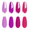 Vishine Pink Gel Nail Polish Set 4 Colors, Hot Pink Tones Sakura Spring Rose Purple Fushia Dark Pink All Seasons Soak Off Long Lasting Nail Art Design Salon Home Manicure Kit C027