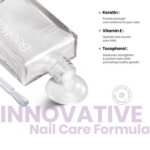 Beetles Nail Polish 1Pcs 15ml Pearl White Nail Polish-Fast Drying & Long Lasting Nail Polish Pearlescent Sheen Nail Lacquer Shimmer Art Effect for Nail Salon-Quality Results