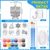 Cholemy 24 Sets Hanukkah Sun Catcher Kit Include Suncatcher Craft with Paints Suction Cups Fishing Thread, Jewish DIY Window Art Kit Paintable Suncatchers Hanukkah Decorations for Chanukah Gifts