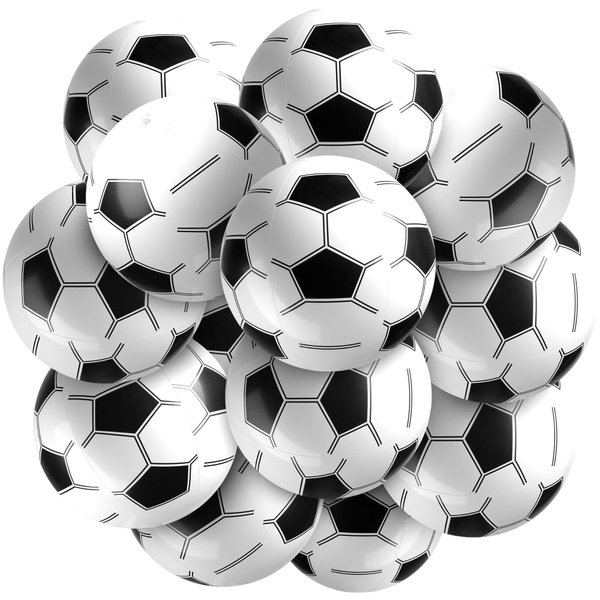Inflatable Soccer Ball (Pack of 12) 16-inch, Beach Balls Bulk for Pool Beach Toys & Themed Soccer Party Decorations & Soccer Birthday Party Decorations, Soccer Party Supplies & Soccer Goodie Bags