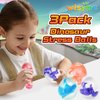 3 Pack Dinosaur Egg Stress Squeeze Balls for Kids and Adult, Gift Box Squishy Squeeze Squishies Ball Cute Stress Relief Balls Toys, Party Favors, Birthday Gift, Goodie Bag Stuffers,Blue/Purple/Orange