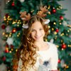 Dolkoic Cute Headband Reindeer Antlers Headband for Halloween Christmas Party Cosplay Costume Makeup Washing Face