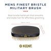 Kent MN1B Finest Men's Military Style Rectangular Ebonywood Hair Brush with 100% Natural White Boar Bristle - Ideal for Fine or Thinning Hair, Sensitive Scalp Brush, 360 Wave, and Beard Straightener